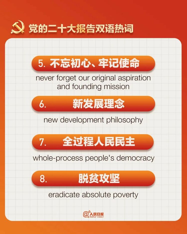 收藏！黨的二十大報告雙語熱詞